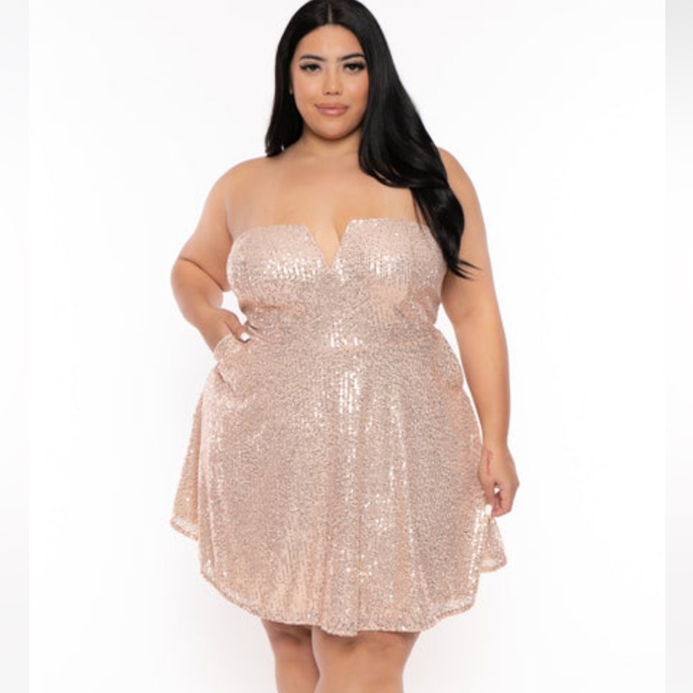 Sequin strapless mini dress